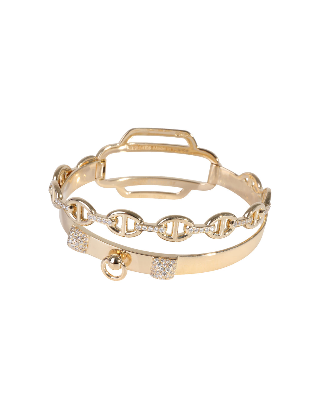 Hermès Double Tour Collier De Chien Diamond Bracelet In 18k Yellow
