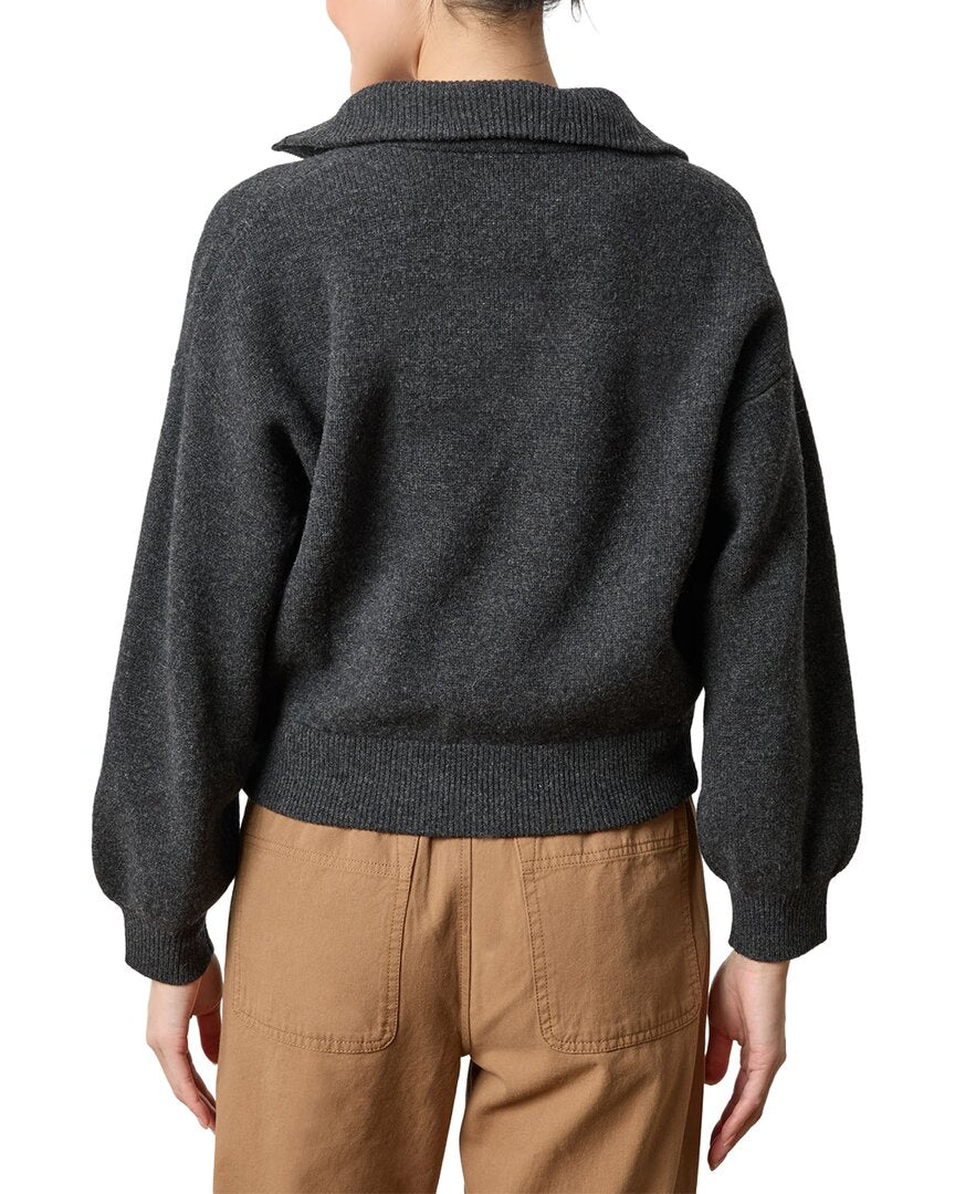 Lilla P Zip Front Wool Polo Cardigan | ShopSimon