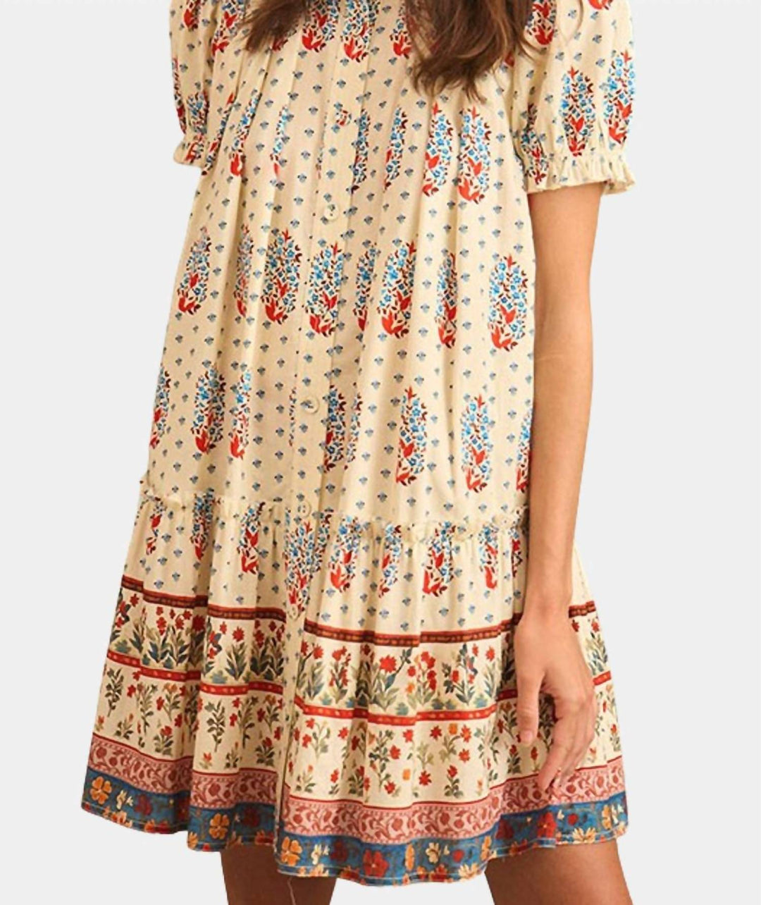 yellow mini dress puff sleeve Sun-imperial