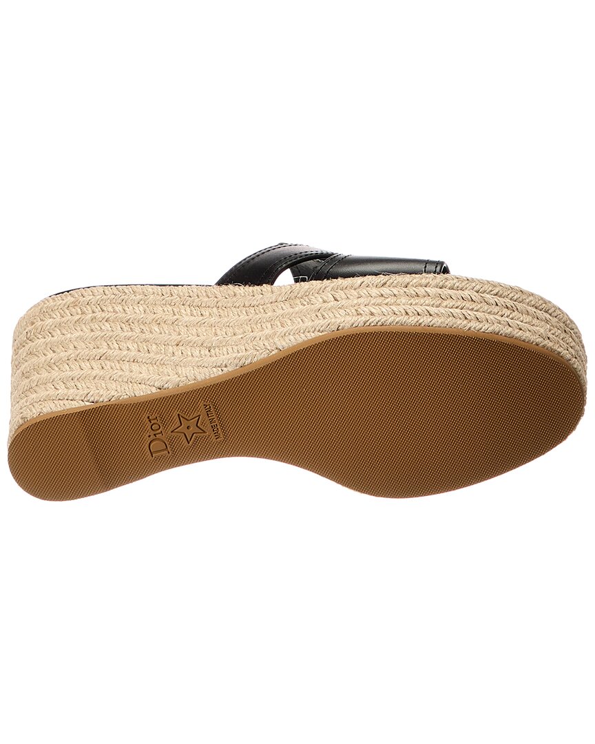 Dior 30 Montaigne Leather Wedge Sandal | ShopSimon