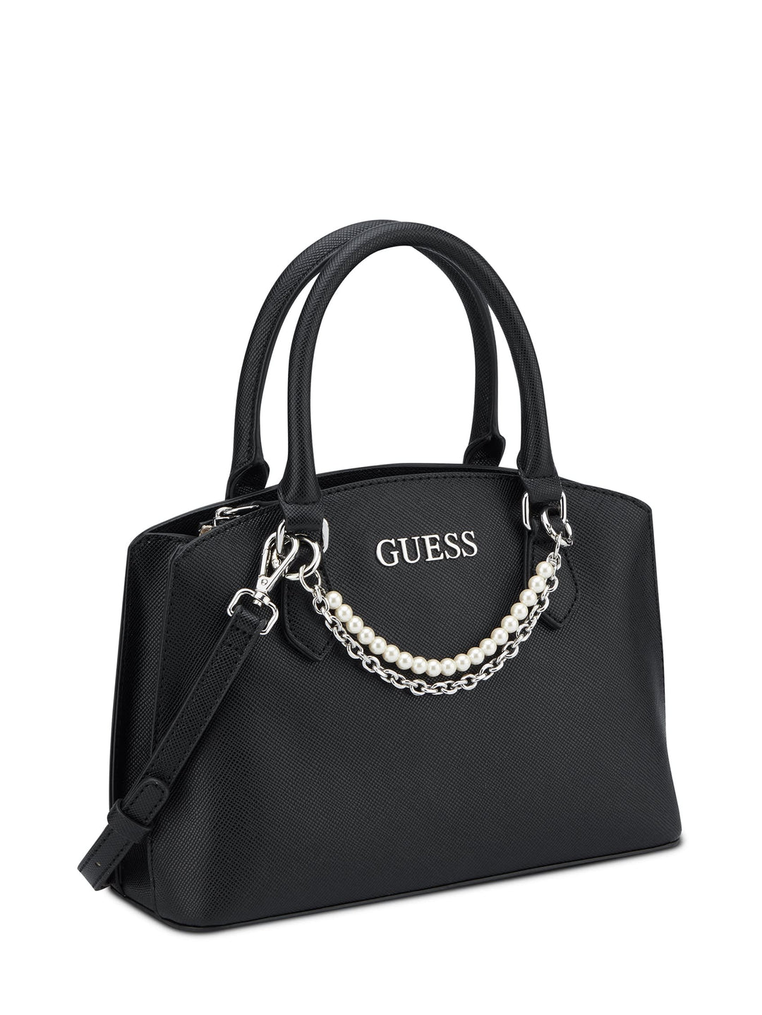 Guess Factory Jeanine Faux-Pearl Charm Satchel | ShopSimon