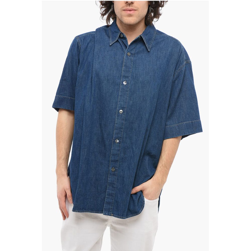 トップス STUDIO NICHOLSON SORONO Oversized Shirt Sorono Shirt in Blue / White– Studio Nicholson