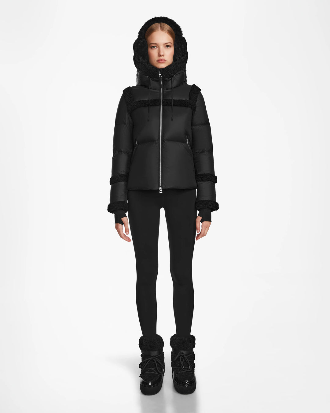 Rudsak JULIANA WOMEN'S DOWN PUFFER WITH FAUX SHEARLING TRIM