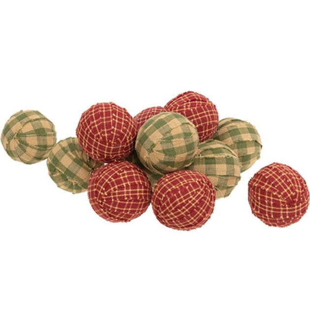 HomeGifo 12/Set Primitive Gingham Rag Balls | ShopSimon