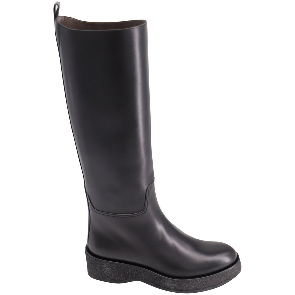 The Row Motorbike Tall Boots In Black Leather ShopSimon