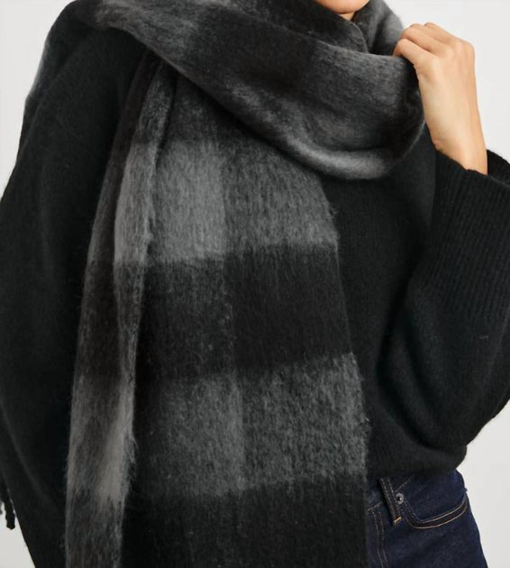 Rails Oslo Scarf In Charcoal Black | ShopSimon