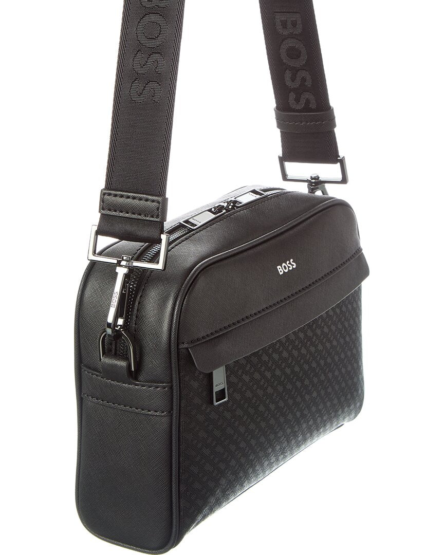 Hugo Boss Zair Mp Squared Leather Crossbody | ShopSimon