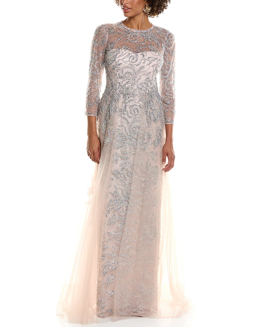 Teri Jon by Rickie Freeman Beaded Tulle Gown | ShopSimon