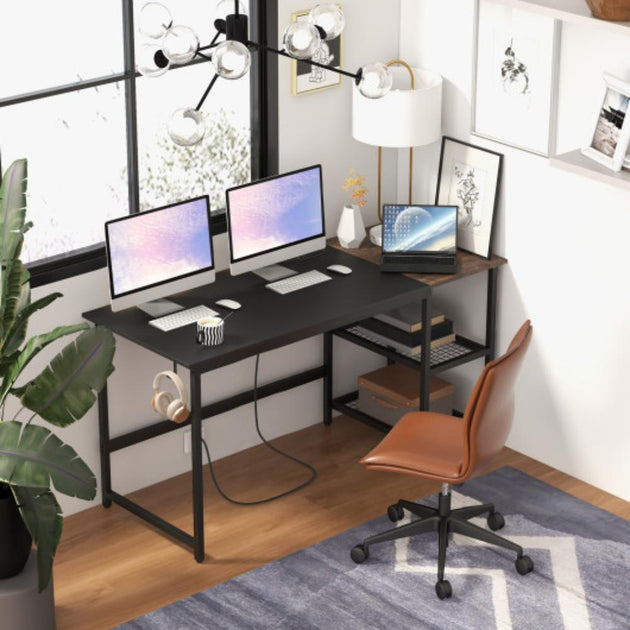 Hivvago 59 Inch Home Office Computer Desk with Removable Storage ...