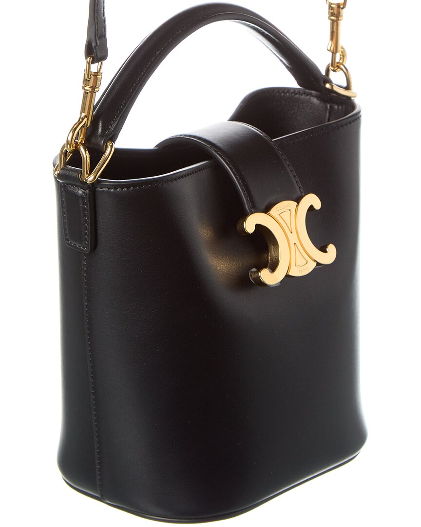 CELINE Louise Mini Leather Bucket Bag | ShopSimon
