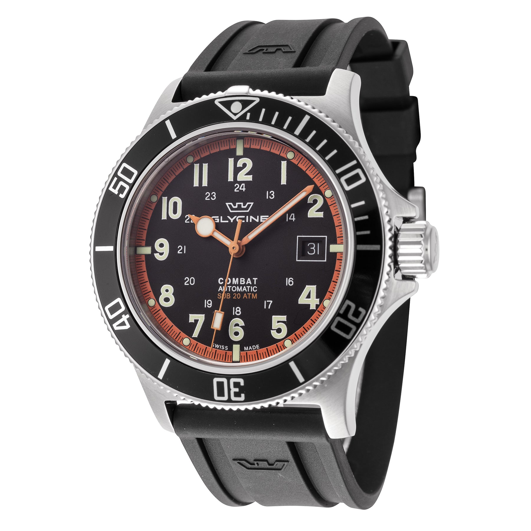 Glycine Combat Sub Automatic Black Dial Men's Watch