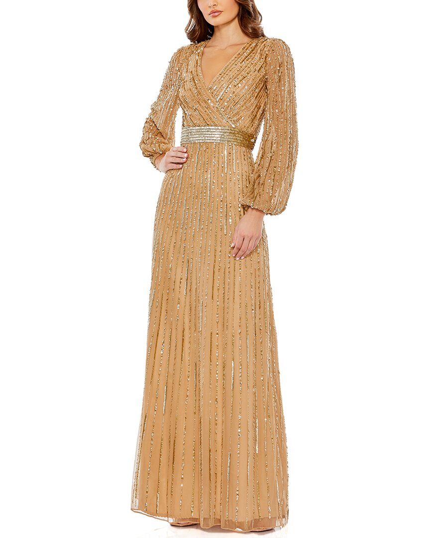 関税送料込【MAC DUGGAL】ロング ドレス プリーツ ゴールド 関税送料込【MAC DUGGAL】ロング ドレス キャミソール ゴールド