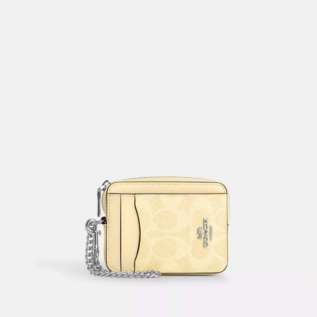 Designer Wallets Coach Wallet Yellow Coach Outlet Zip Card Case