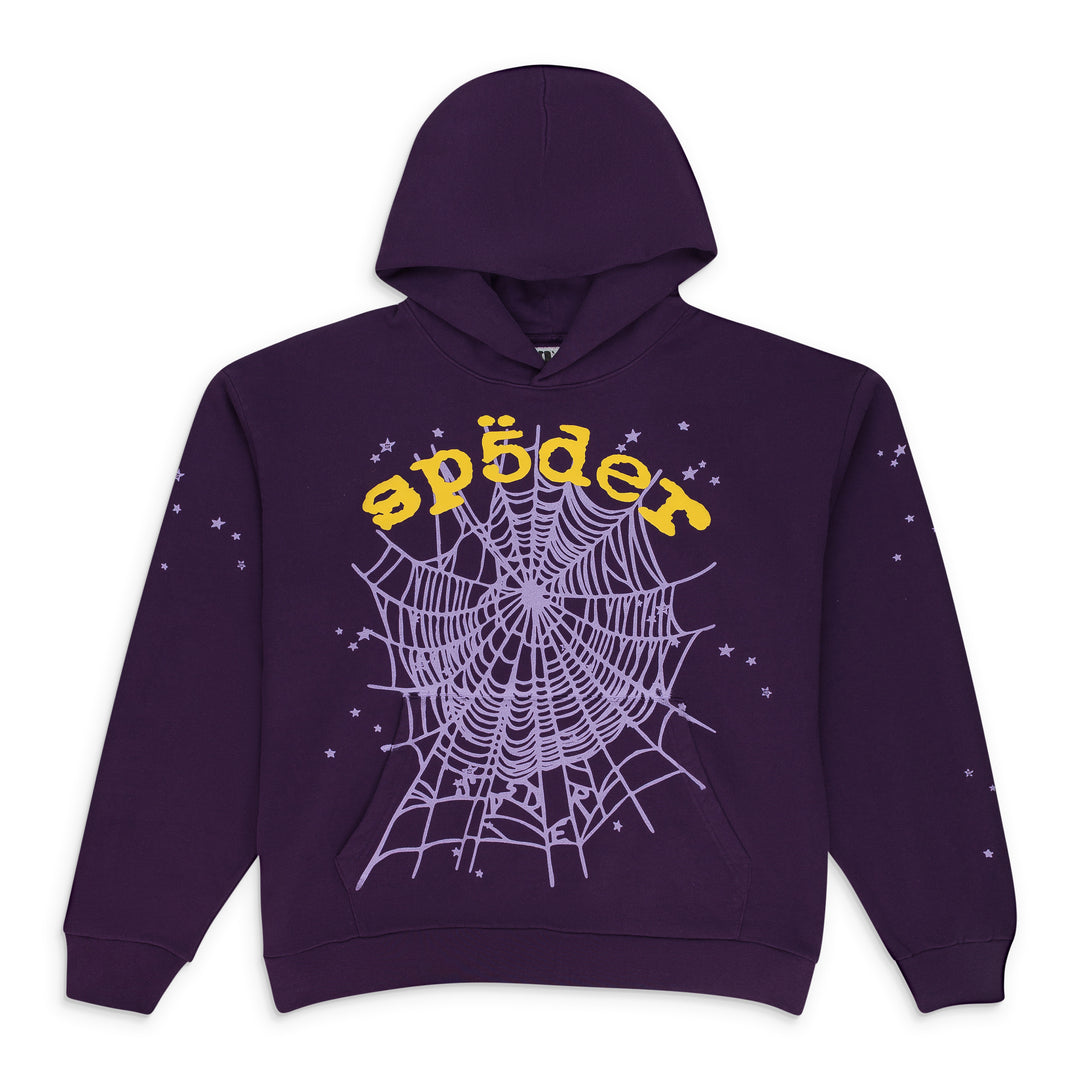 SP5DER PURPLE STAR OG WEB V2 HOODIE | ShopSimon