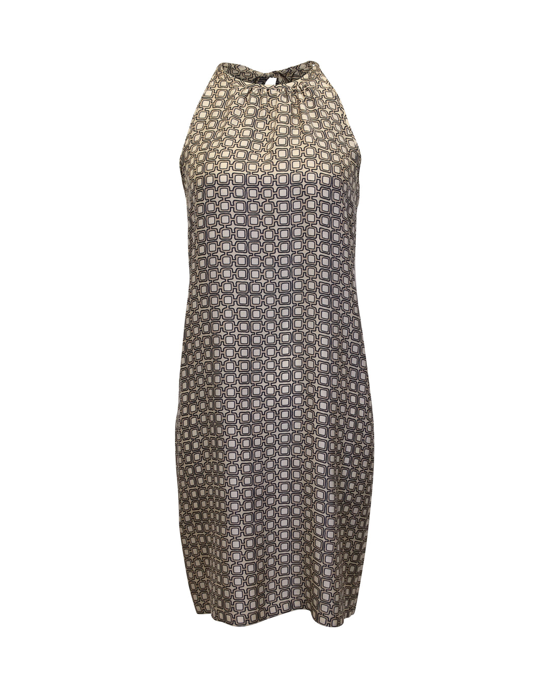 s max mara Printed Dress In Beige Silk
