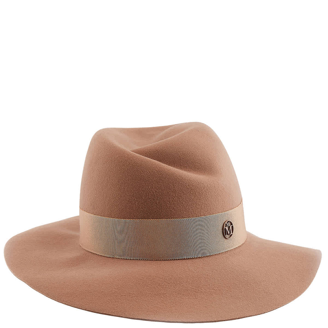 Maison Michel Ladies Camel Virginie Felt Fedora Hat | ShopSimon display picture 1