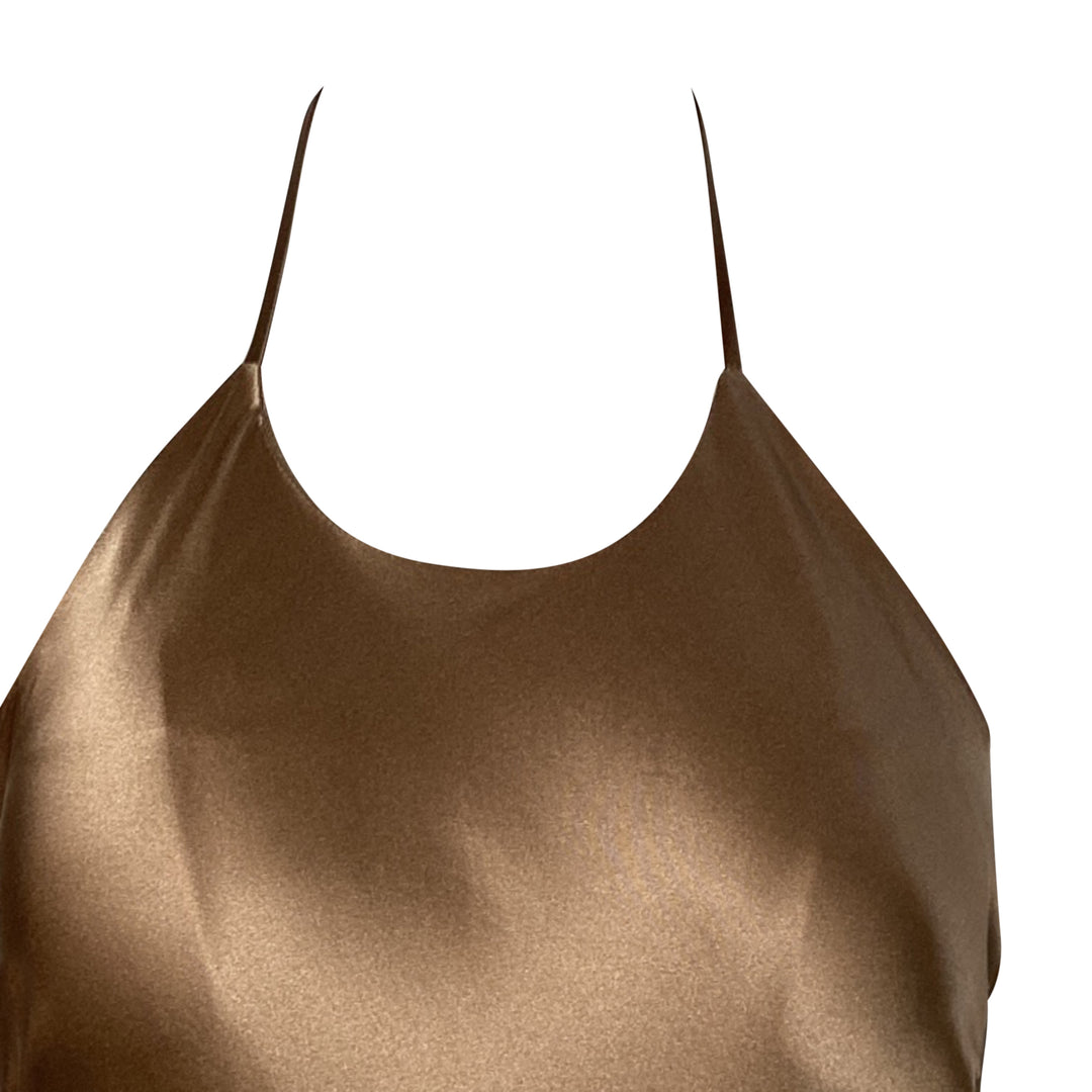 reformation brown halter dress Santino Dress