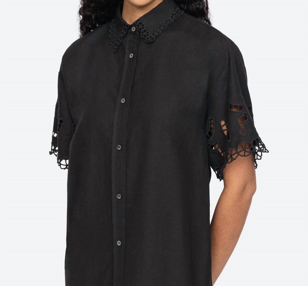 sea marja shirt dress Sea Marja Embroidery Shirt Dress