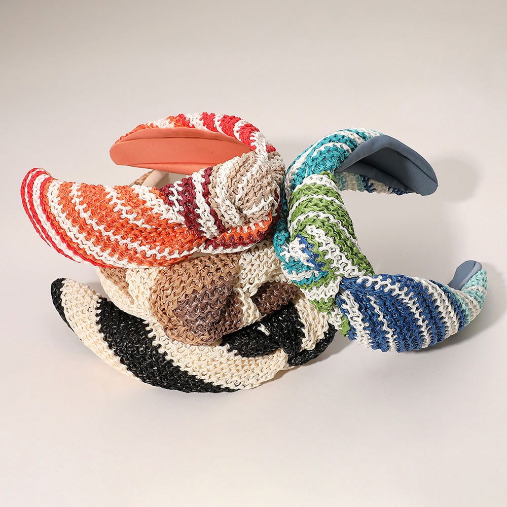 FASHNZFAB Raffia Knot Headband 2