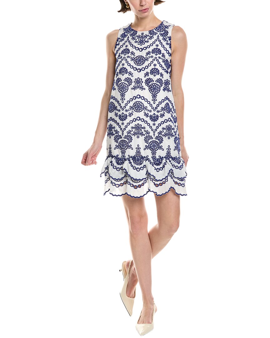 anne klein embroidered dress Anne Klein Embroidered Eyelet Shift Dress