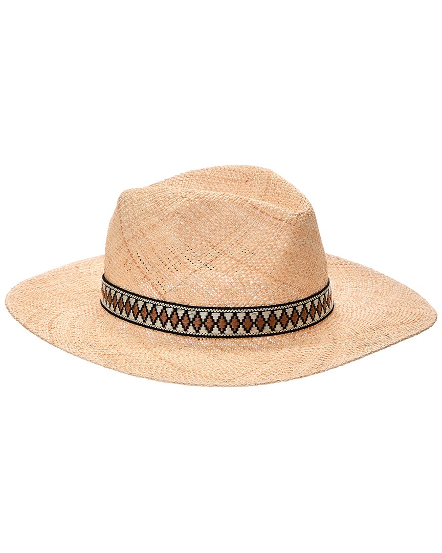 Bruno Magli Raffia Straw Fedora Hat Beige Brown Tribal Band Small Medium‎ NEW Bruno Magli Packable Straw Panama Hat | ShopSimon main image 4