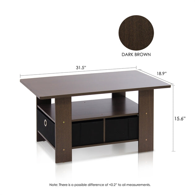 Furinno Coffee Table w/Bin Drawer | ShopSimon