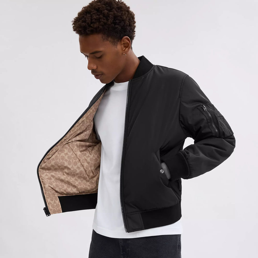 【新品未使用】COACHリバーシブル MA-1ジャケット Coach Outlet Reversible Ma 1 Jacket In Recycled Polyester