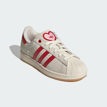 adidas Women's Superstar Ii Serrated Stripes Casual Shoes (Cream White / Better Scarlet / Sandy Pin)