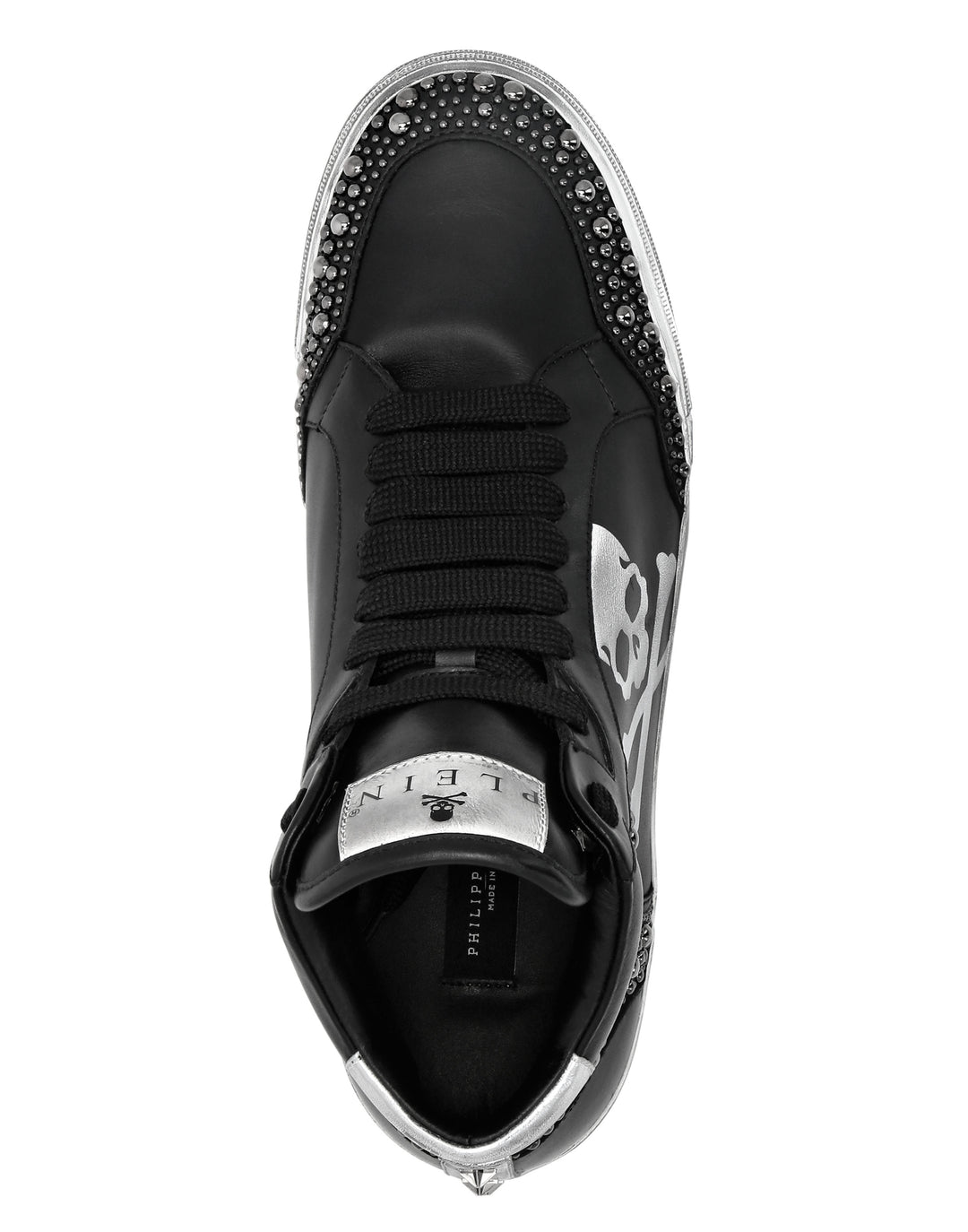 PHILIPP PLEIN Nappa Leather Hi-Top Sneakers Studs Retrokickz TM