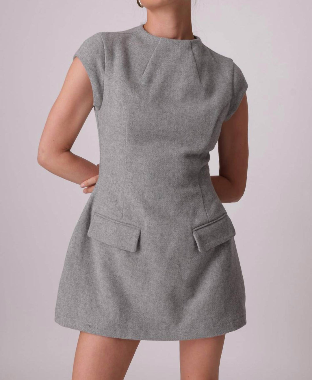 line and dot Damson Mini Dress In Gray | ShopSimon