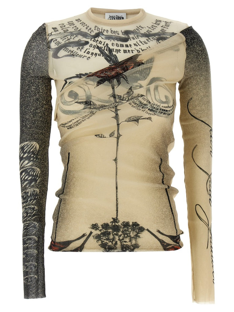 Tシャツ・カットソー JeanPaul GAULTIER Double layer tulle top Jean Paul Gaultier Double Layer Tulle Top | ShopSimon