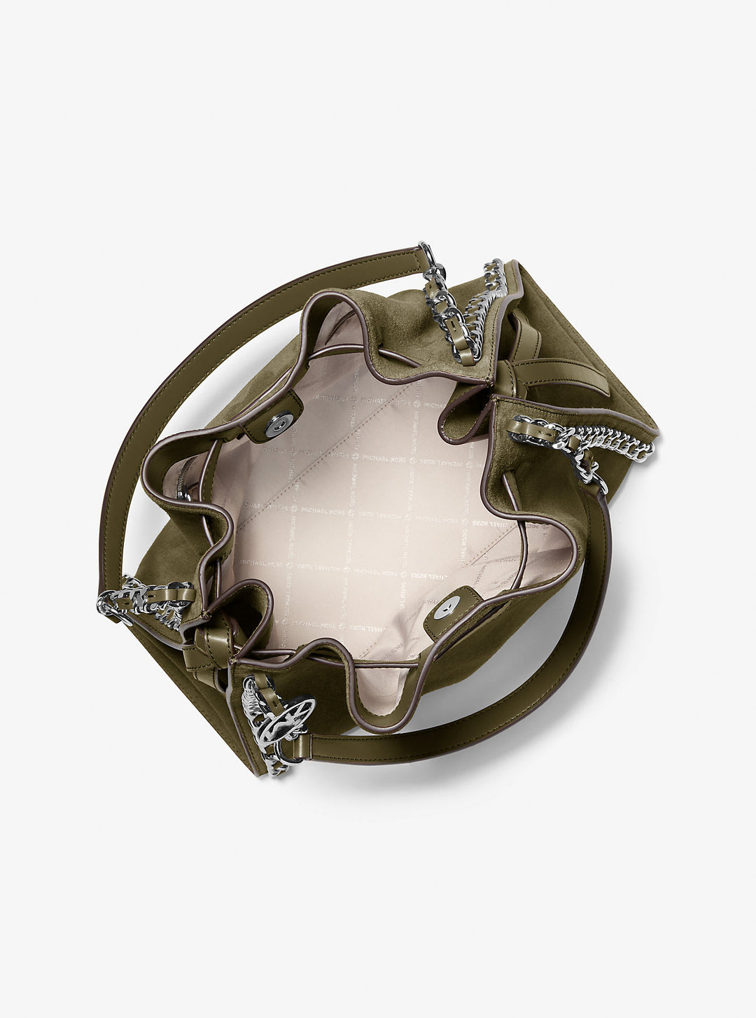 Michael Kors Outlet Mina Large Suede Chain Shoulder Bag | ShopSimon