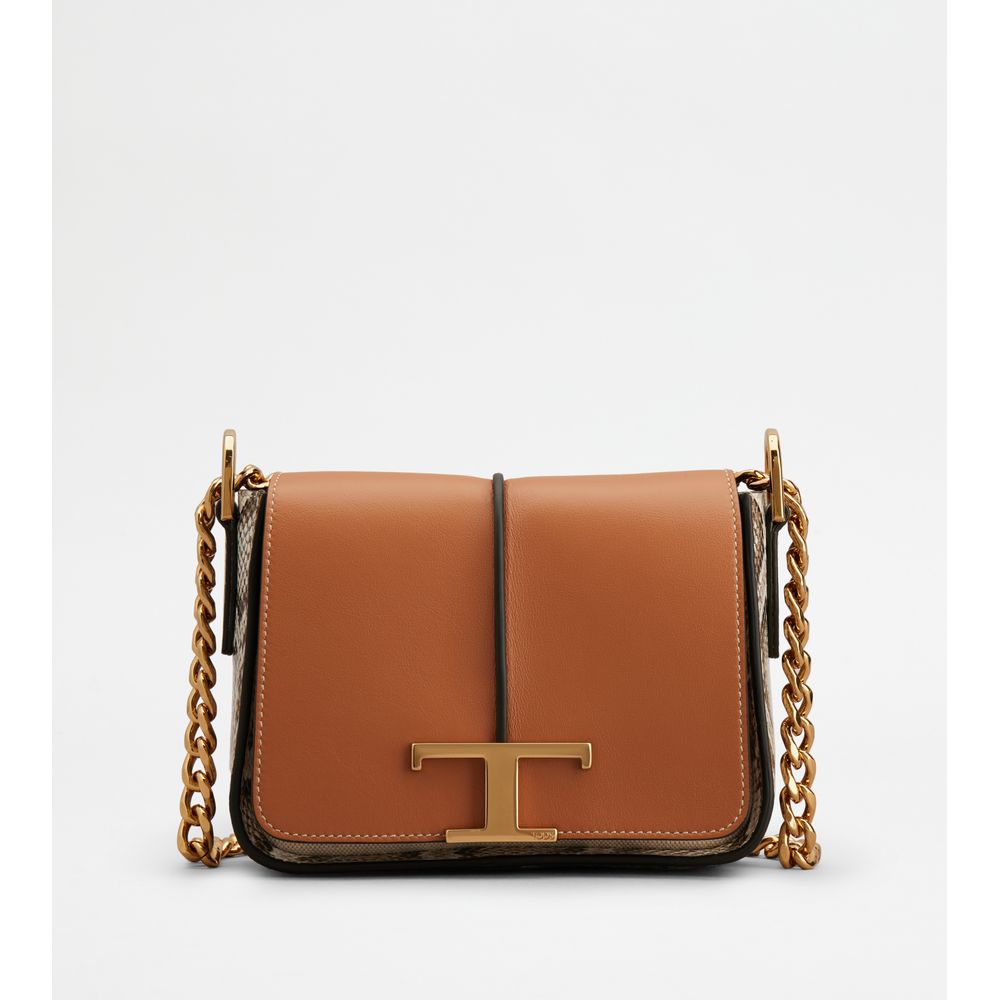 TOD'S T Timeless Crossbody Bag in Leather Mini | ShopSimon