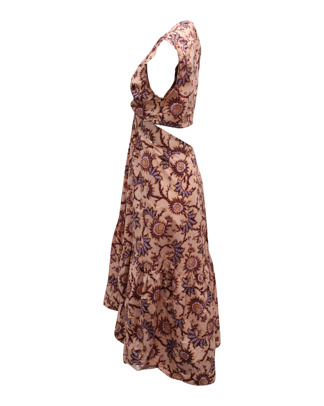 A.L.C. ALC Alexandria Cut Out Maxi Dress in Pink Cotton