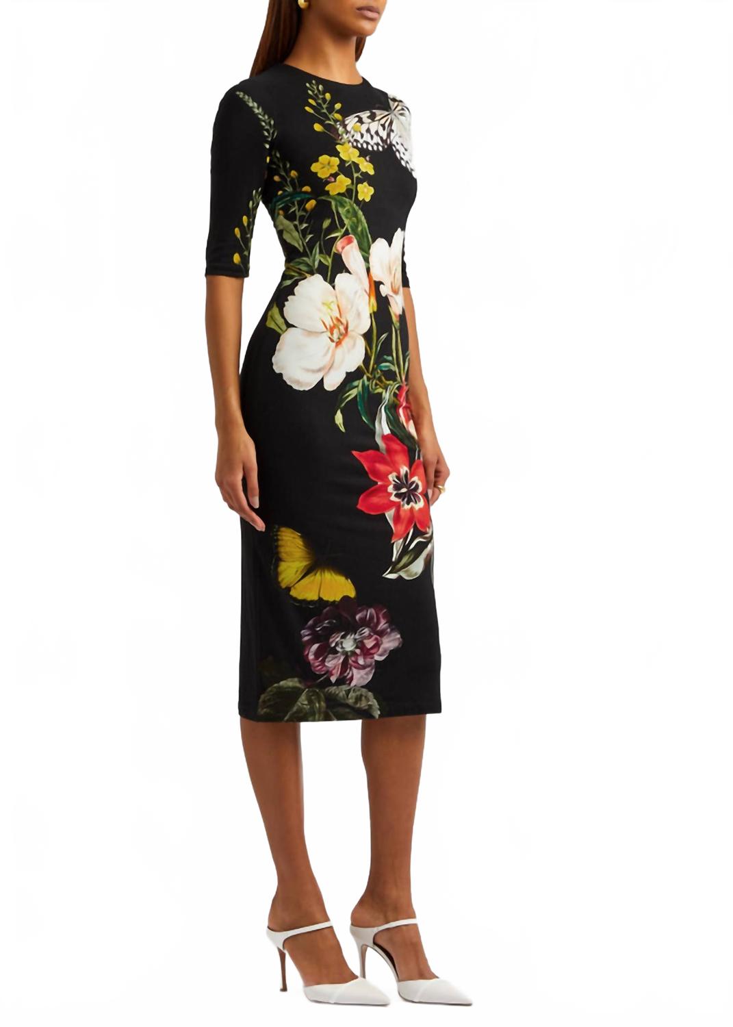 alice + olivia Delora Midi Dress In Essential Floral | ShopSimon alice + olivia Delora Midi Dress In Essential Floral | ShopSimon