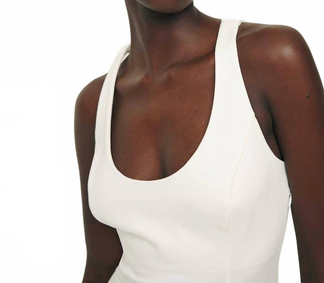 Reformation Mikol Knit Stretch Midi Dress In White | ShopSimon