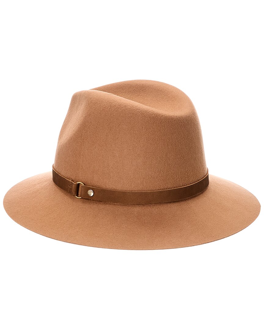 Phenix Wool Wide Brim Wool Felt Fedora Phenix 100% Wool Wide Brim Fedora Hat Black Tan Leather Trim  main image 2