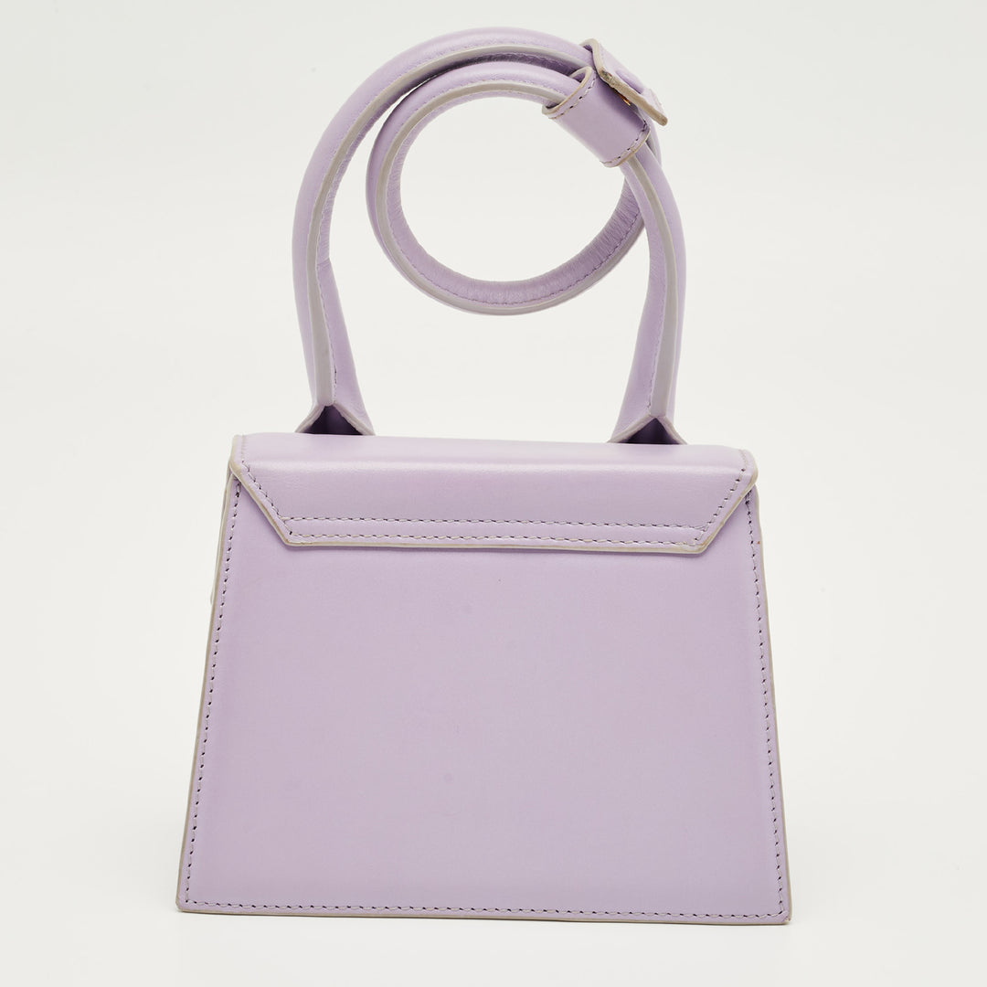 Jacquemus Lilac Leather Le Chiquito Noeud Top Handle Bag | ShopSimon