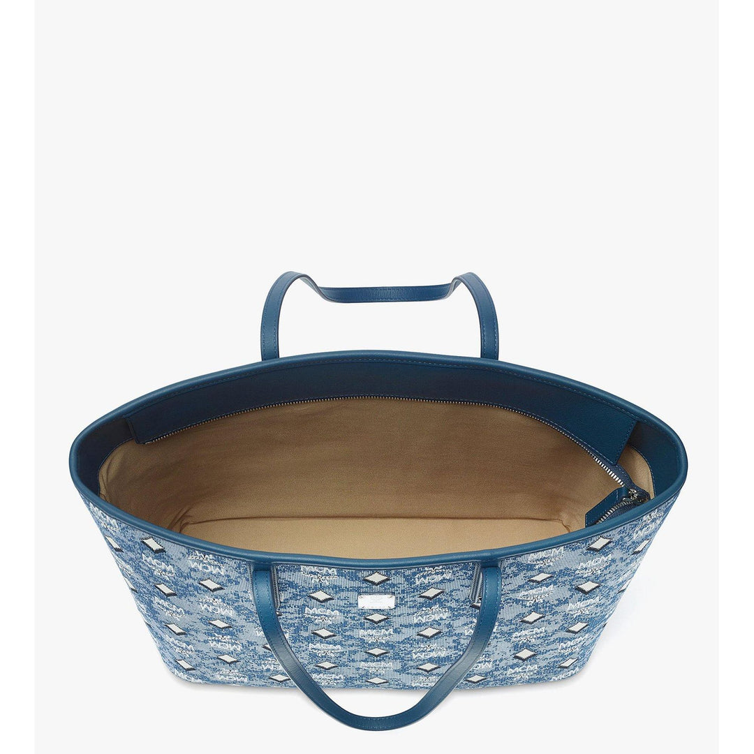 Mcm Aren Tote In Denim Visetos | ShopSimon