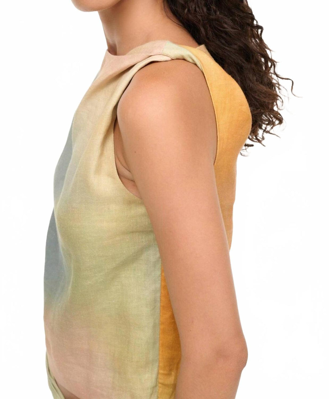 STAUD Boa Linen Top In Pastel Clouds