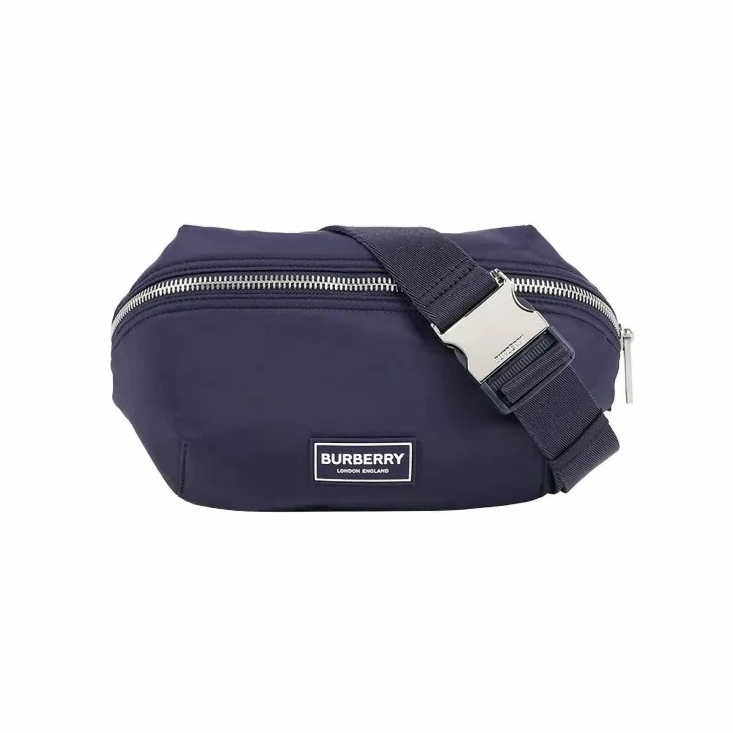 Burberry Men's Talbot Nylon Logo Belt Bag In Navy Blue | ShopSimon