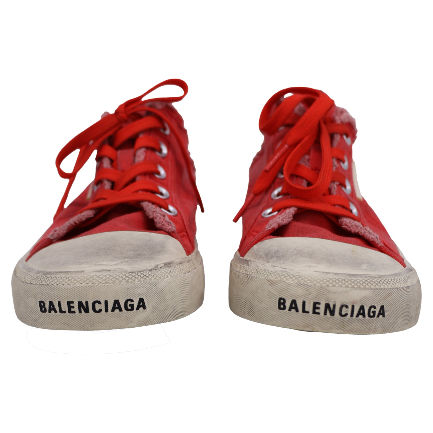 Balenciaga Paris Mule Sneakers In Red Canvas | ShopSimon