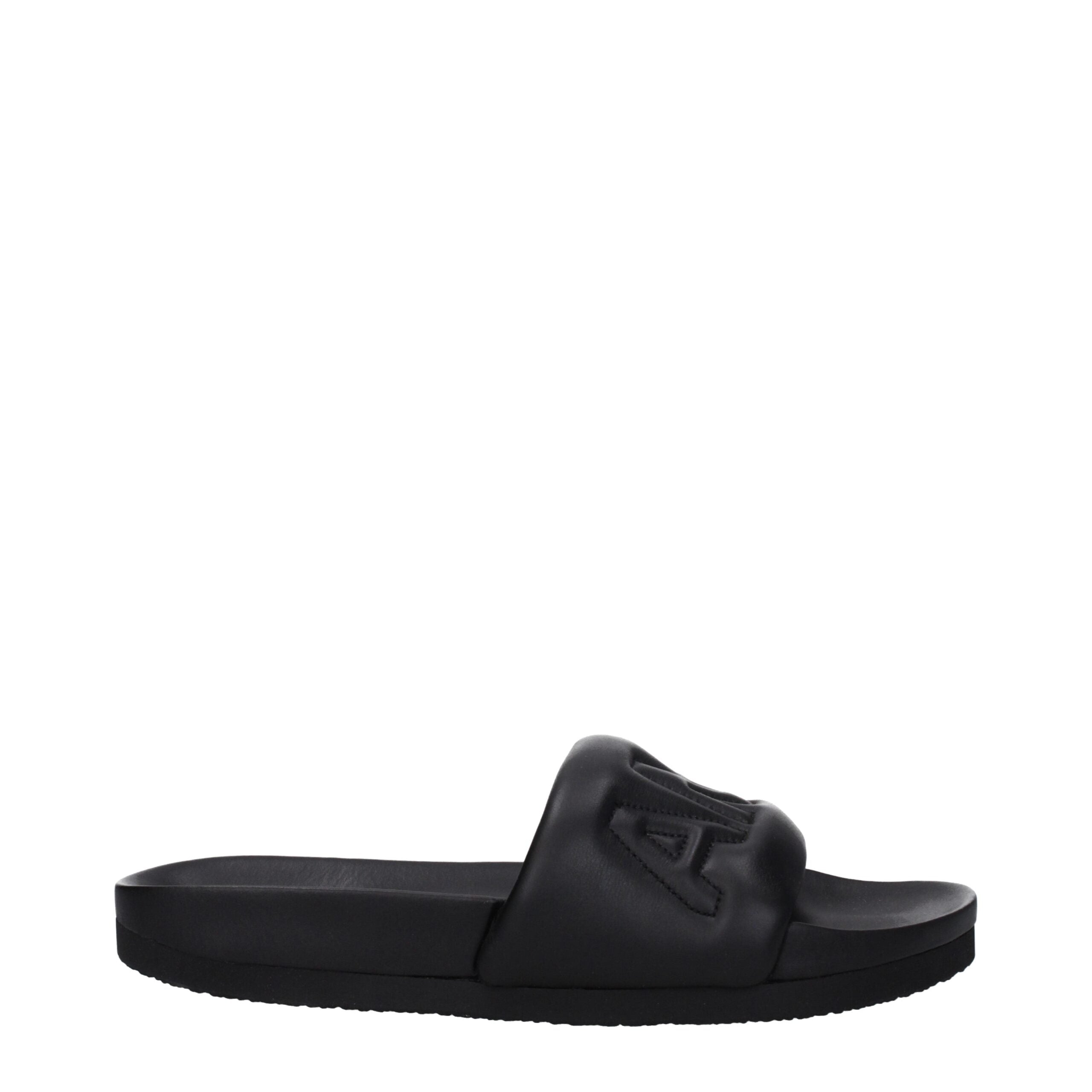 サンダル Ambush Black leather slippers Ambush Leather Men's Slipper | ShopSimon