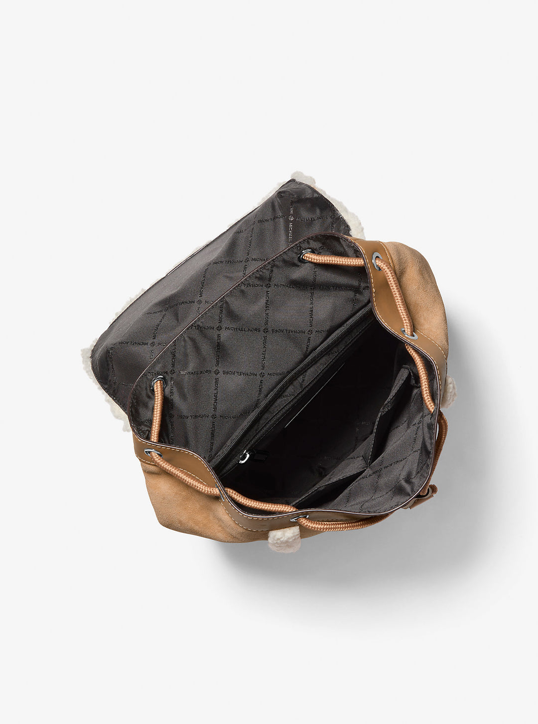 Michael Kors Outlet Cooper Suede and Sherpa Backpack | ShopSimon display picture 1