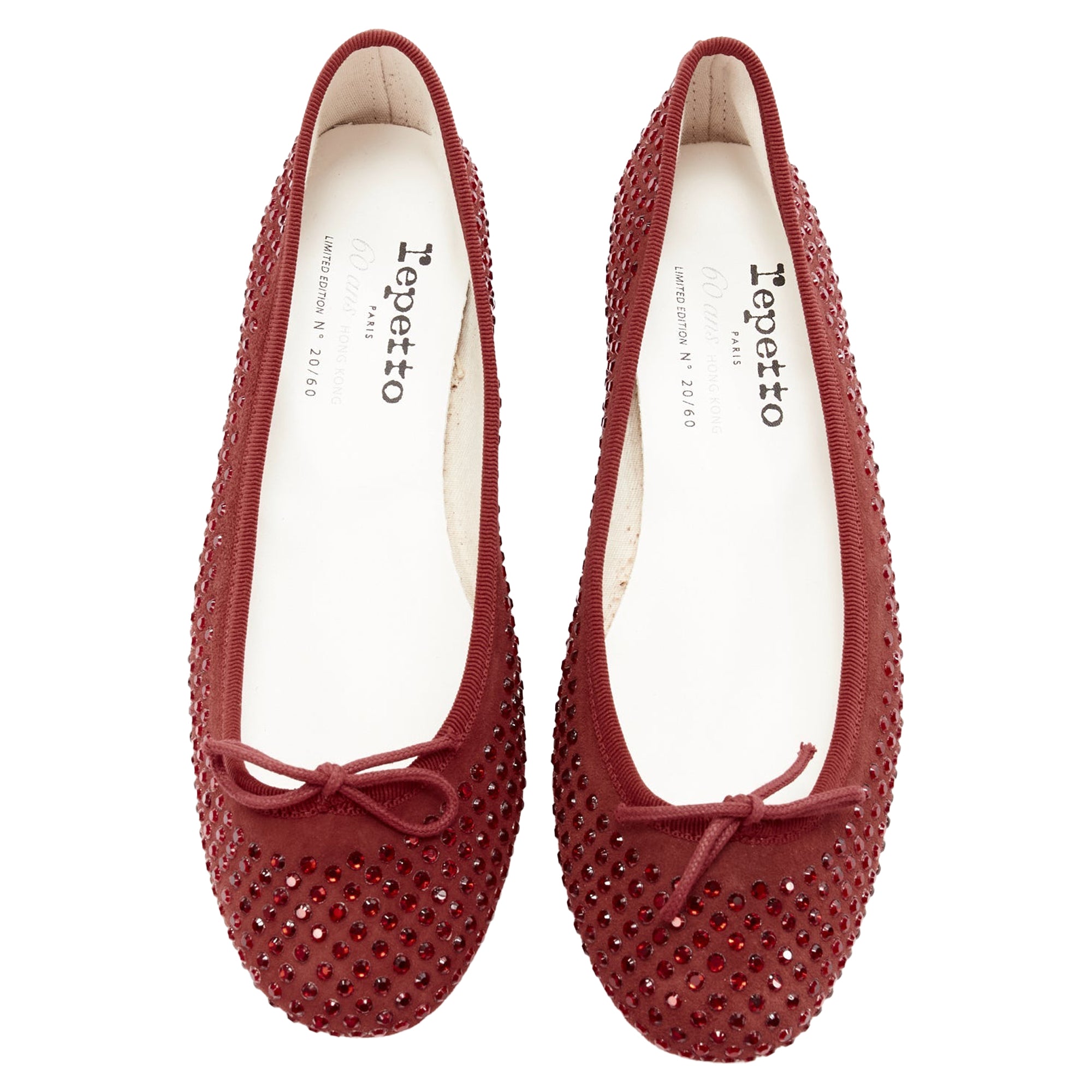 Repetto Repetto Anniversary Limited Edition crystal suede ballet flats,Specials : American Fashion Style Bags On Sale