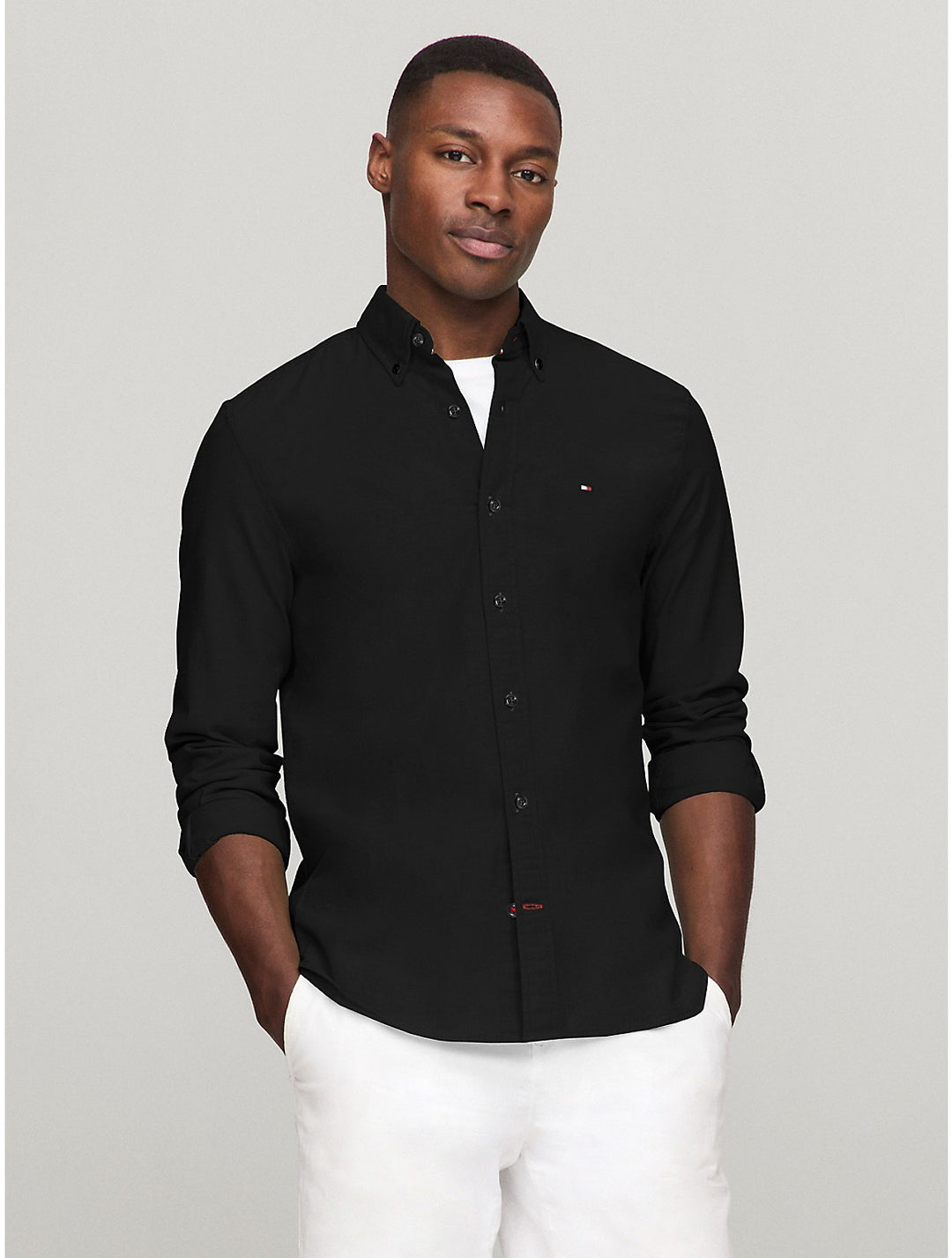 black tommy hilfiger dress shirt Buy Tommy Hilfiger Black Stripe Washed Linen Long Sleeve Shirt from Next USA