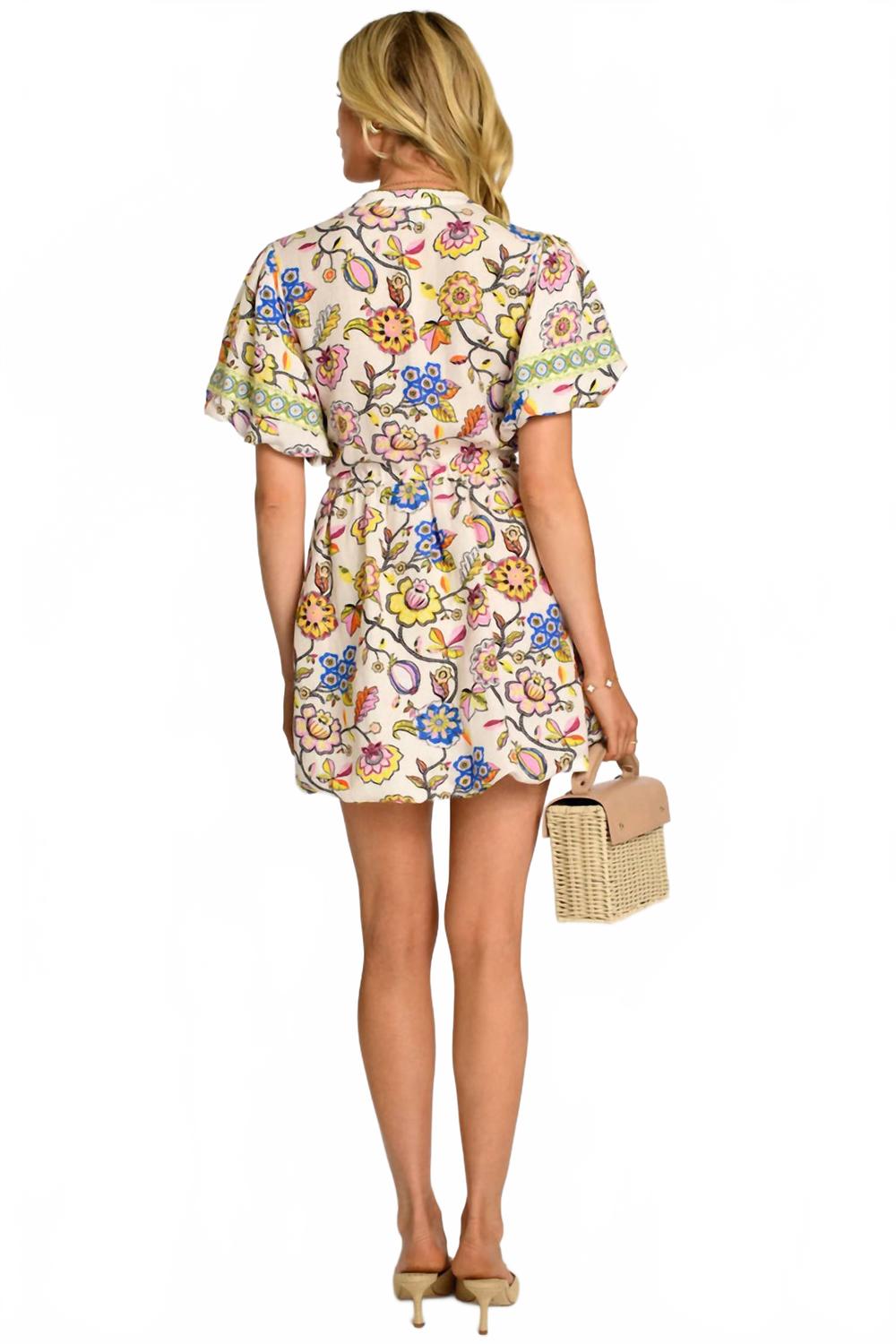 Elizabeth James The Label Edie Dress In Flower Ivory