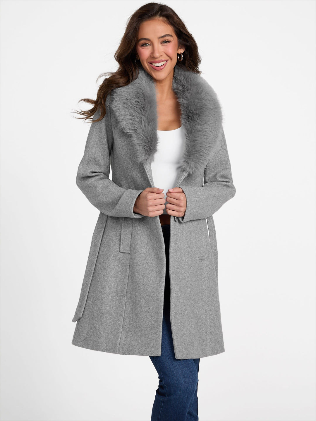 Guess Factory Cheryl Faux-Fur Coat | ShopSimon