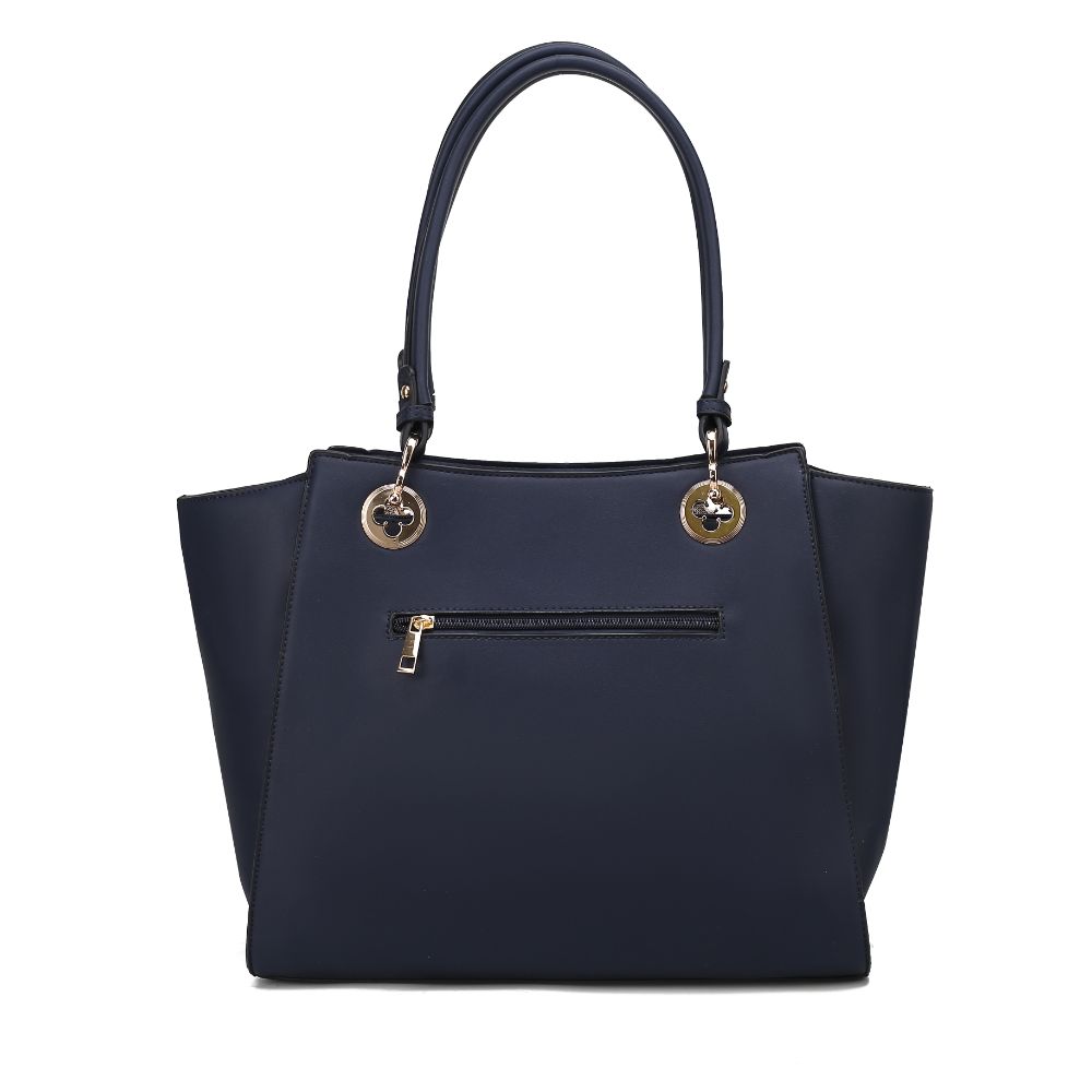 SIMONE Blue Print Vegan Leather Handbag ハンドバッグ SIMONE Blue Print Vegan Leather Handbag ハンドバッグ