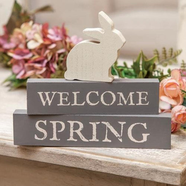 HomeGifo 3/Set Welcome Spring Block Stackers | ShopSimon